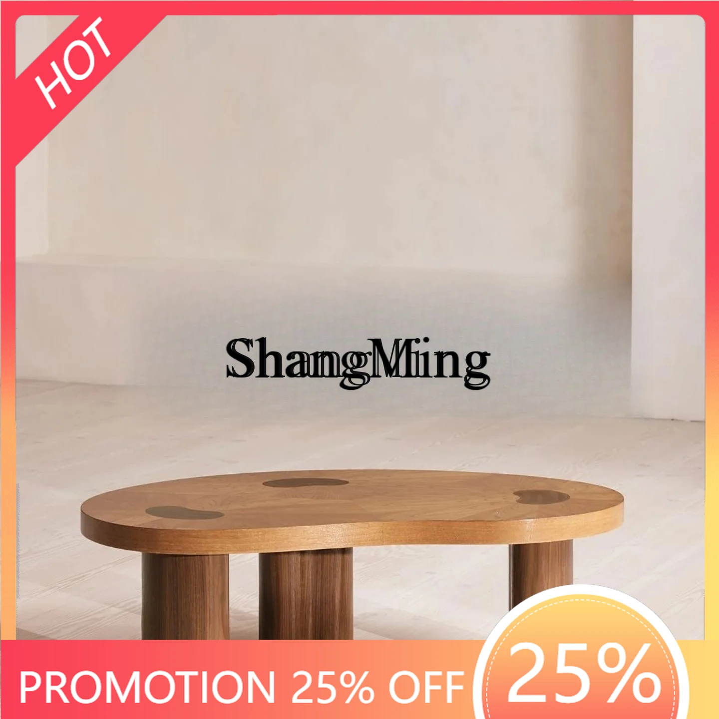 

FGwabi-sabi style solid wood coffee table medieval style special-shaped tea table reception negotiation coffee table