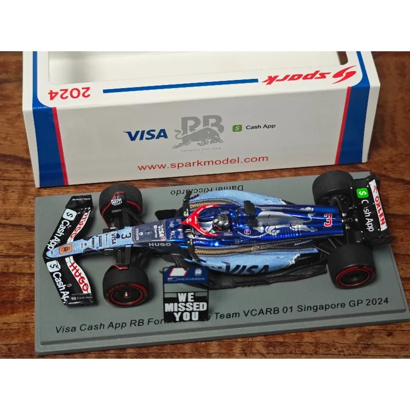 

SPARK 1/43 2024 Singapore VCARB 01 3# Ricardo die-cast resin car model, Boys' toy, adult collectible ornament.