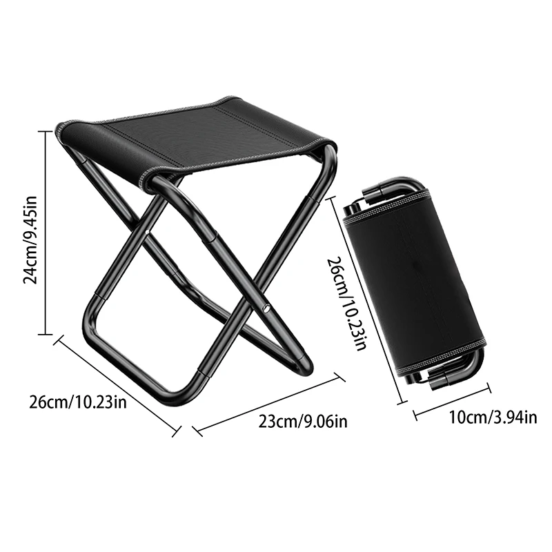 Outdoor Aluminium Alloy Portable Folding Picnic Camping Stool MIni Storage Portable Folding Chairs Fishing Stools Queuing Benche