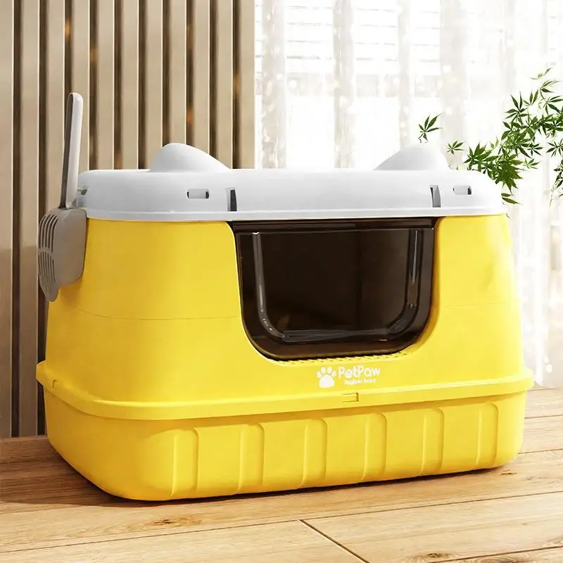 Cat Litter Box Extra Large Bread Large Space Multi-color Cleaning Cat Supplies Semi-enclosed Heightened Cat Toilet