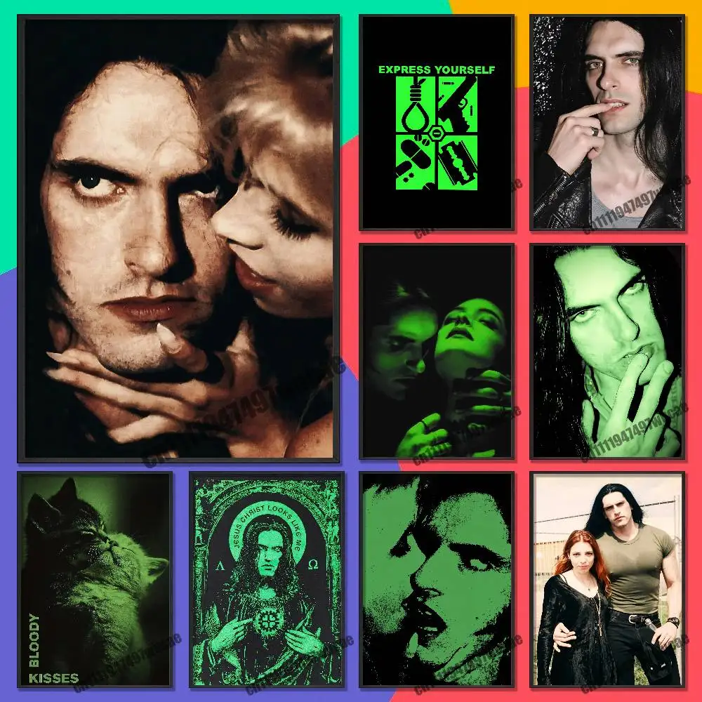 For P-Peter Steele T-Type O Negative Bloody Kisses Poster Cover Sticker Paper Home Decoration Custom Self-adhesive Playbill
