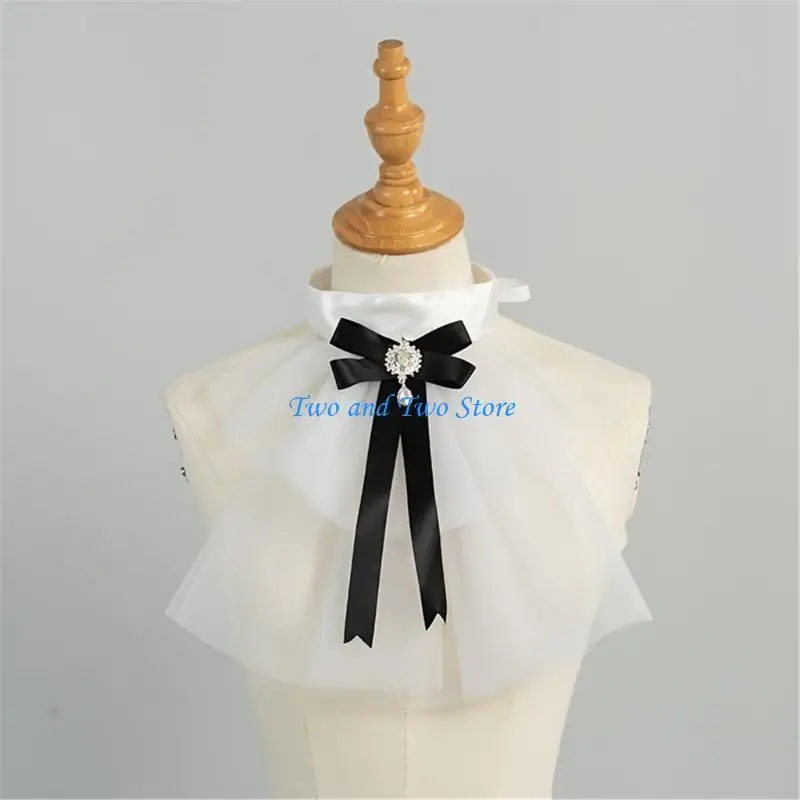 Fotografia 4: HX6F Colar destacável camadas tule decorativa falsa para mulheres e meninas
