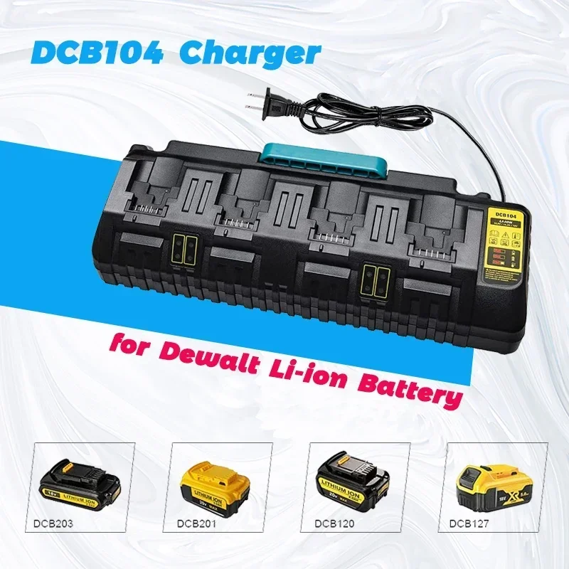 DCB104 Battery Charger for Dewalt 12V 20V Max Lithiu Battery BDCB102 DCB102BP DCB118 DCB115 DCB107 DCB205-2 DCB204 DCB127 DCB609