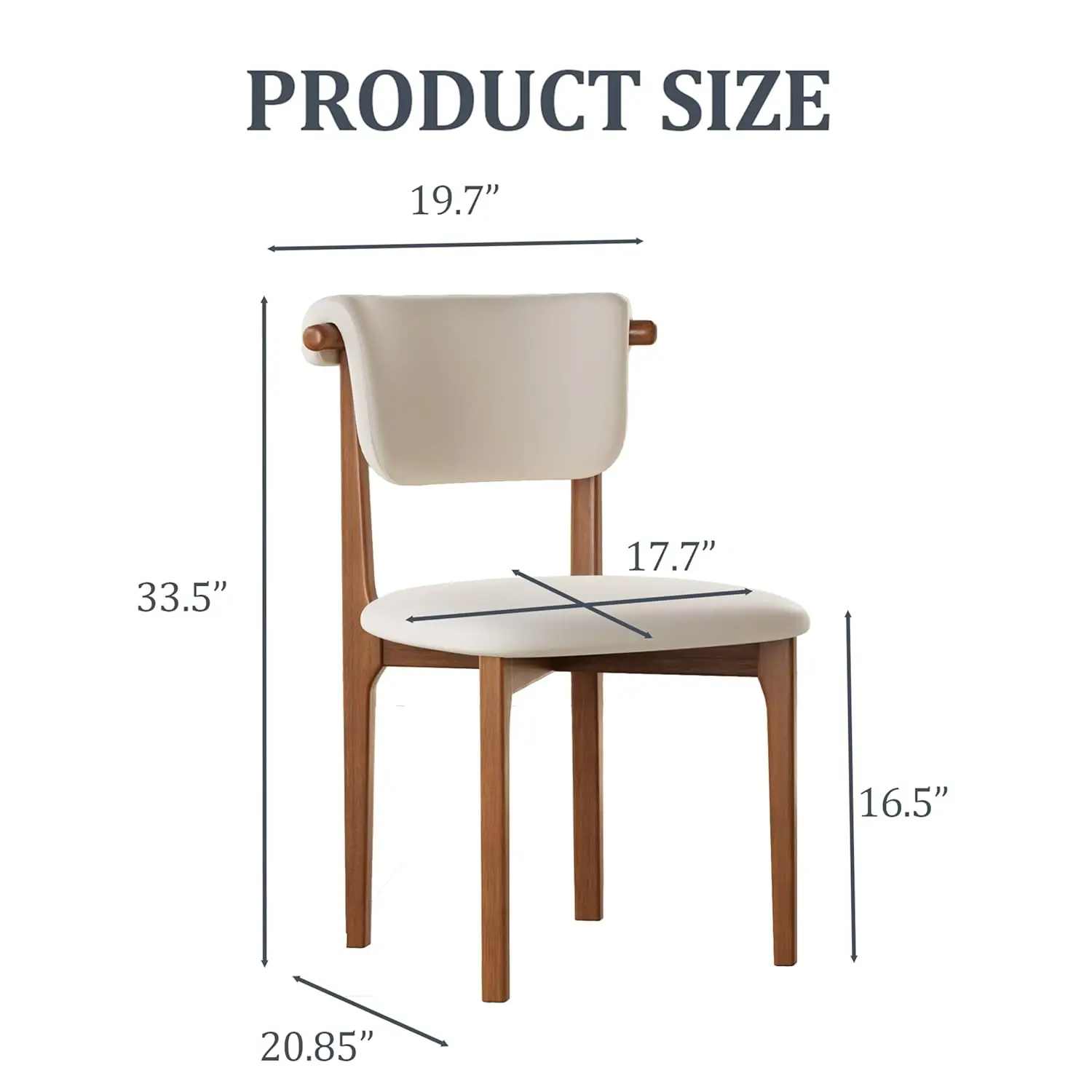 #Dining Chairs Set of 2, Modern Kitchen Chairs with Plush High-Density Foam & Waterproof Faux Leather, Solid Wood, Customized
