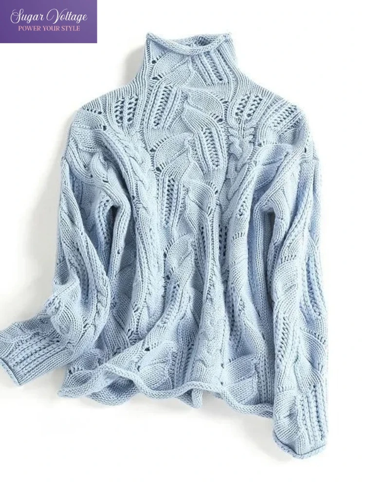 Autumn Vintage Fashion Knit Soft Sweater Women Loose Fit Long Sleeve Turtleneck Tops Casual Retro Elegant Office Lady Pullovers