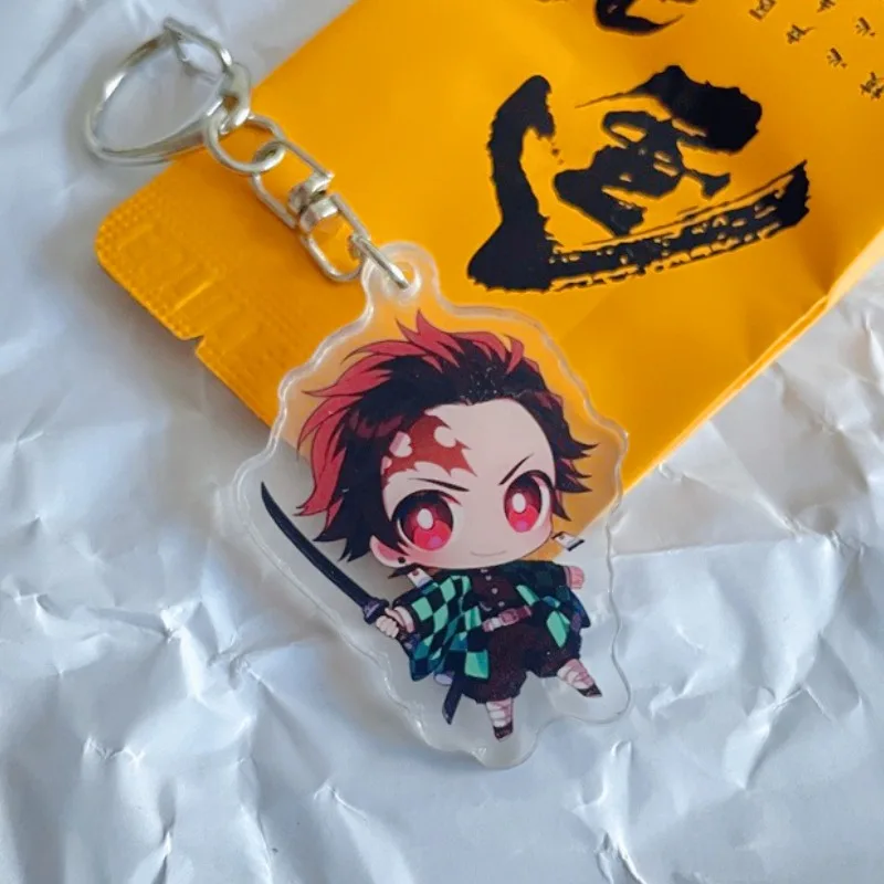 

Kawaii Demon Slayer Cartoon Acrylic Keychain Kamado Tanjirou Anime Action Figures Doll Car Key Bag Decoration Cute Gift for Girl