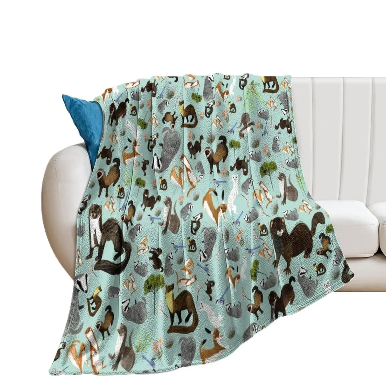 Mustelids from Spain pattern Throw Blanket warm winter Blankets For Sofas Luxury Designer Warm Blankets