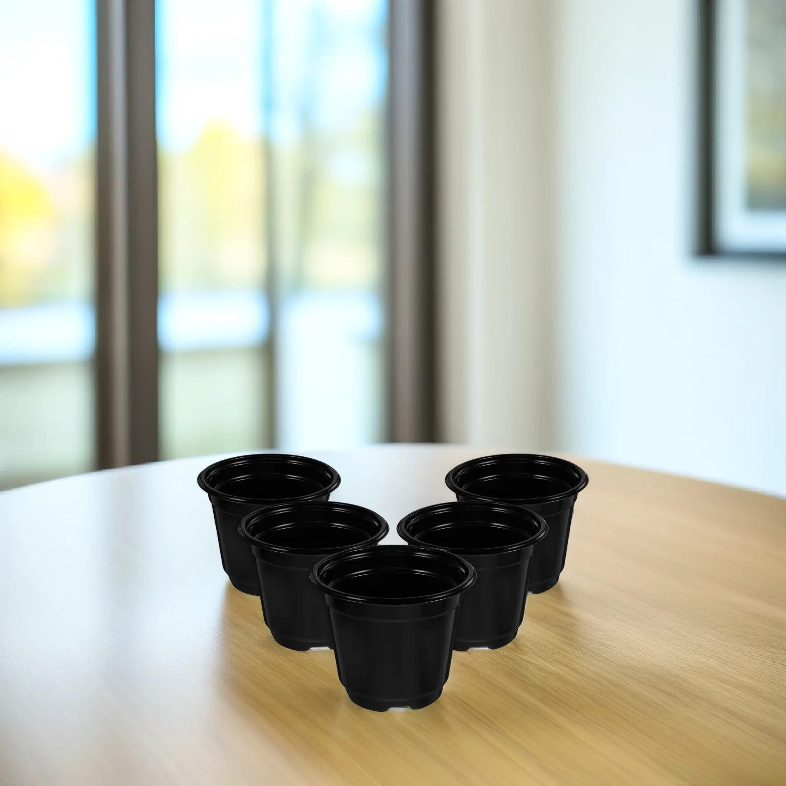

10 Pcs Container Nursery Cup Flower Pot Plant Planting Cactus Caliber Indoor Pots Black