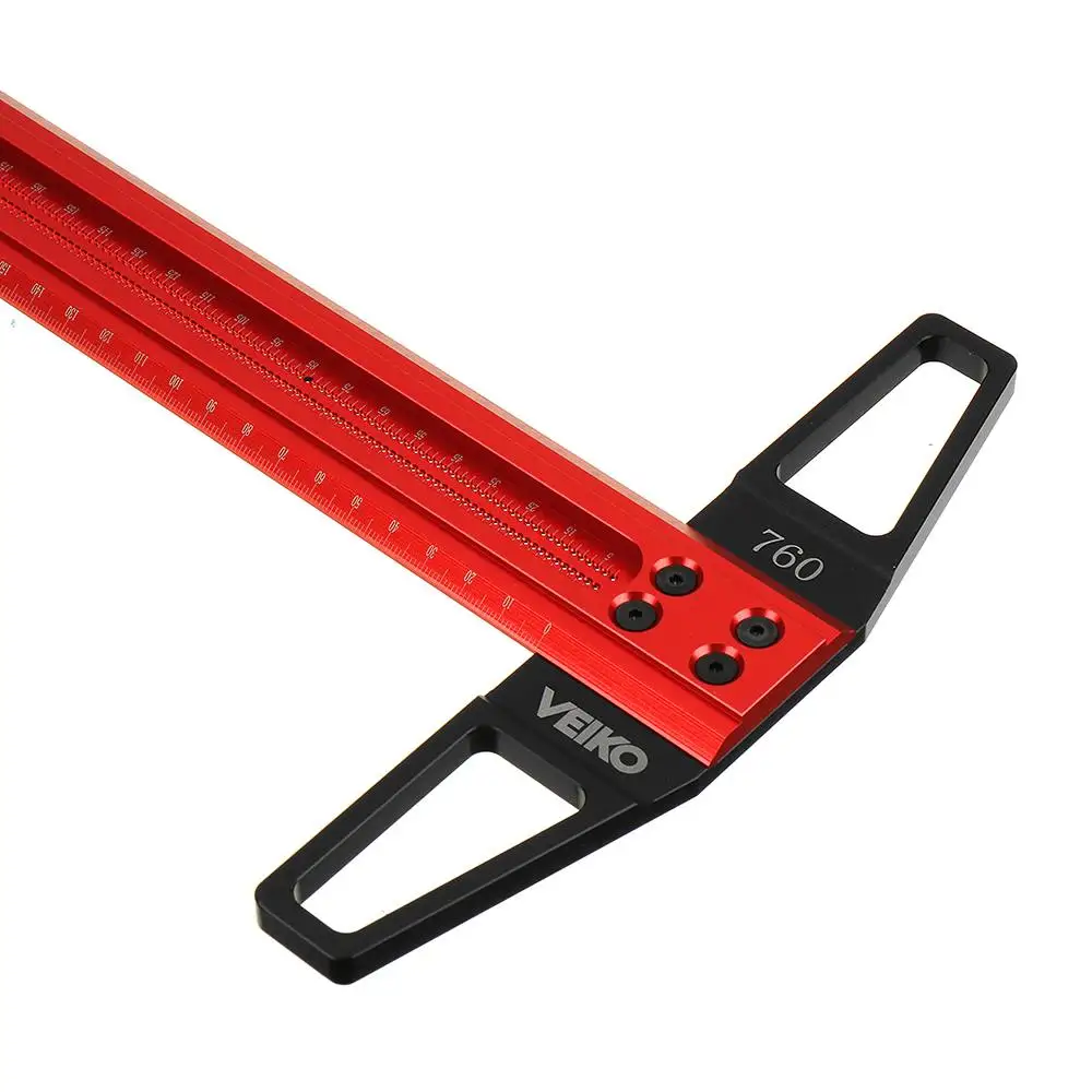 Carpintaria Escriba tipo t Régua Quadrada Scribing Hole Drawing Marking Gauge Medição Cruzada Ferramenta de Carpinteiro 300760 mm