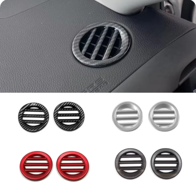 2PCS ABS Carbon fiber Wood Grain Red Silvery Upper Air Outlet Ring Frame Trim Cover For Honda XRV HR-V/e:SN1 2022 2023 Car Acces