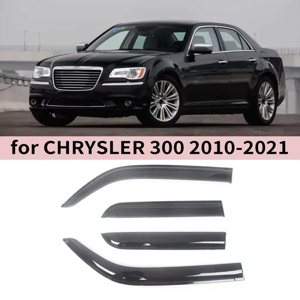 

For Chrysler 300 2011-2013 2014 2015 2016 2017 2018 2019 2020 2021 300C Door Visor Wind Sun Rain Guards Deflectors Window Visor