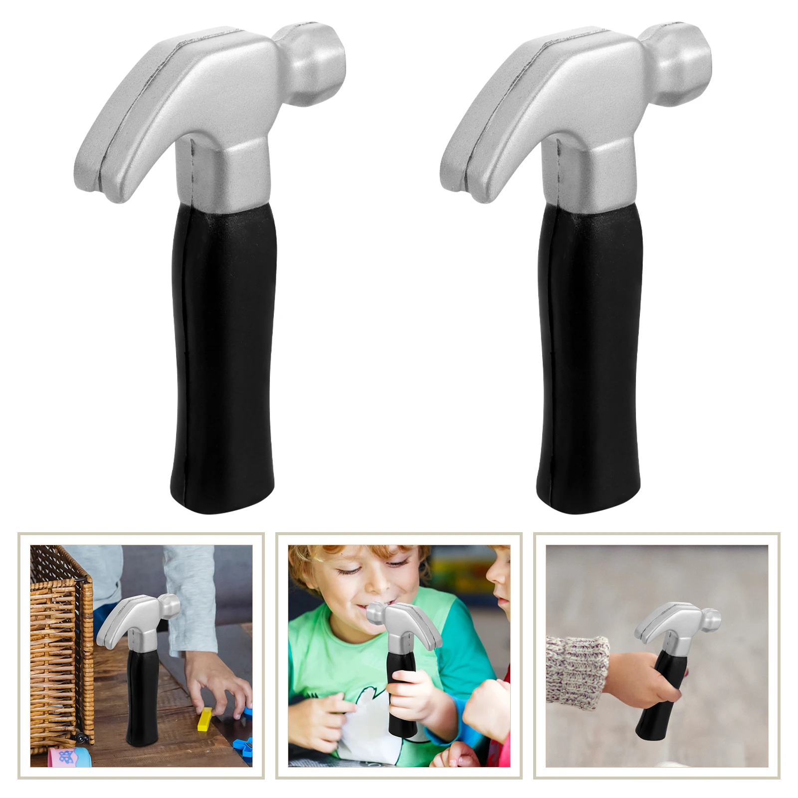 

2pcs Small Pounding s Mallet Ergonomic Handle Safe Smooth Edges Portable Metal Mini For s Toddler Tool Game Hammer