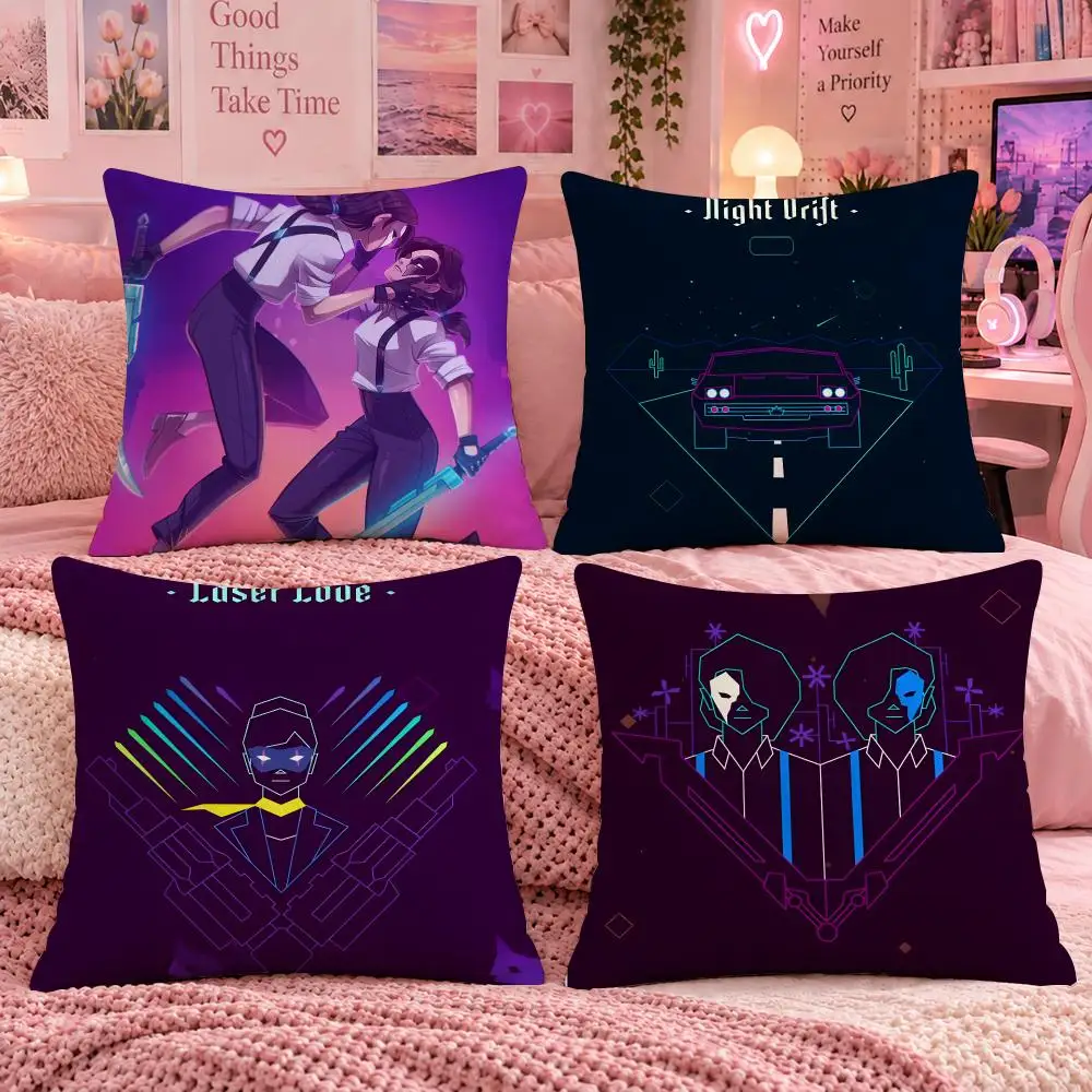 Game Adventure S-Sayonara Wild Hearts Cushion Cover Double Sided Print Short Plush Pillow Sofa Bedroom Dorm Room Decor Gift