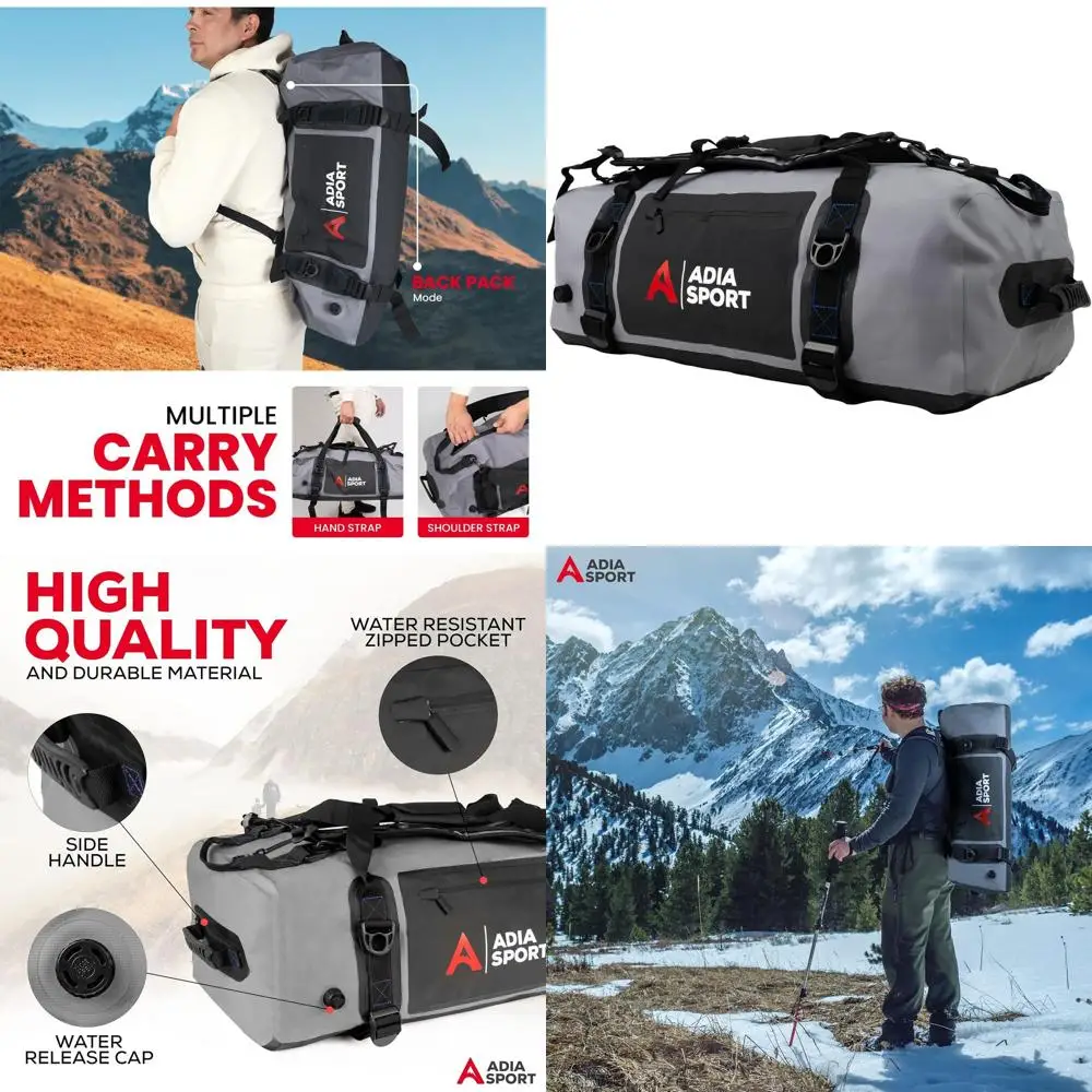 

Durable 60L Travel and Boating Bag - Black & Grey