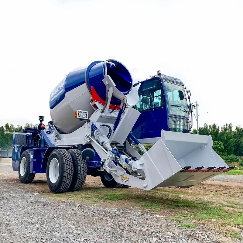 AS4.0 Auto Feeding Concrete Mixer Small 4 Cubic Meters Self Loading Mobile Concrete Mixer Truck