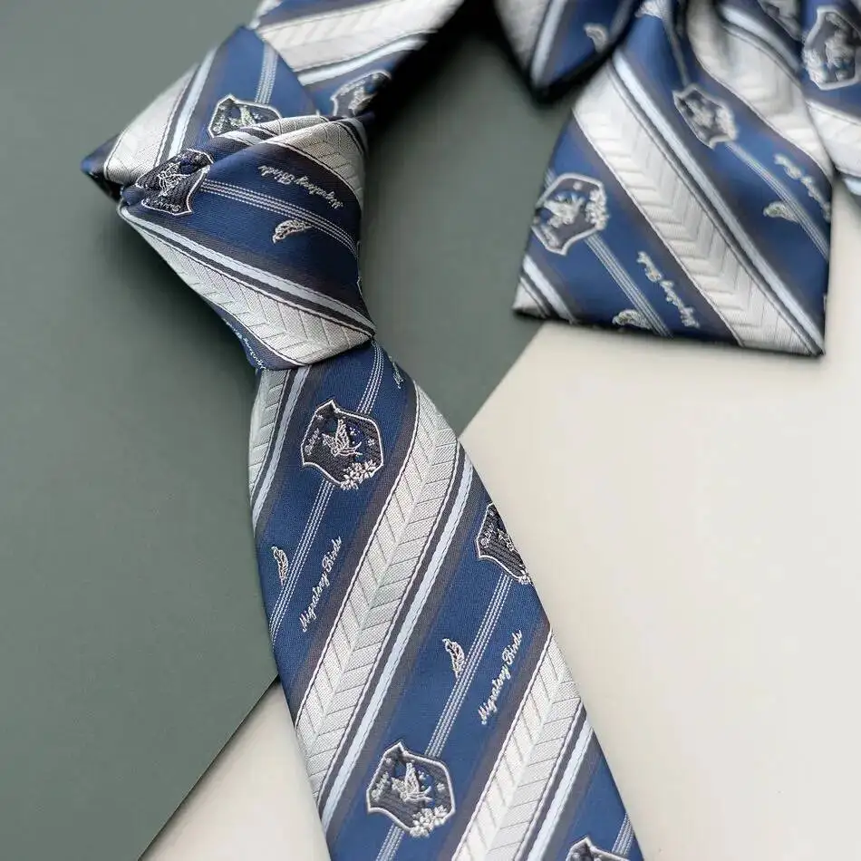 Yanyu Gui JK/DK Cravatta da donna fatta a mano in jacquard da uomo uniforme camicia accessori papillon blu