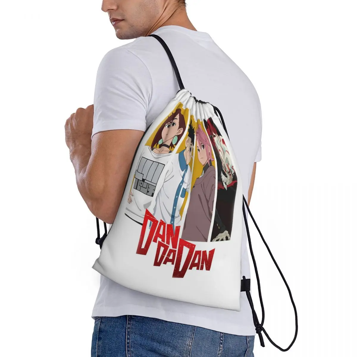 

Рюкзаки с изображением аниме-персонажей Dandadan Turbo Granny Cat, портативные сумки на шнурке, сумки для обуви, сумки для книг для мужчин, женщин, студентов