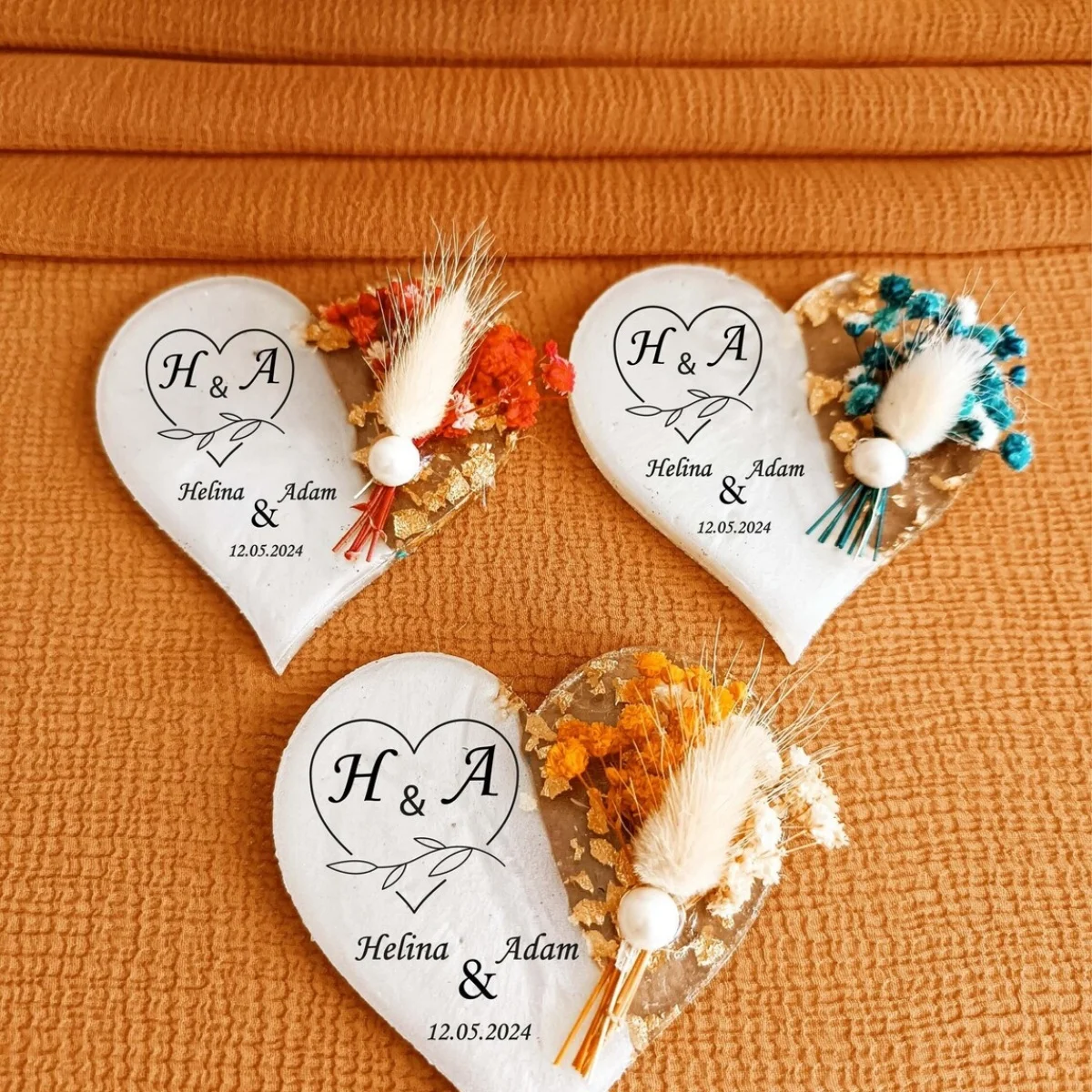

10PCS Personalized Magnet Favor, Epoxy magnet, Engagement gift, Bridal Shower Favors,Dried Flower Magnet for Guest,Wedding Gifts