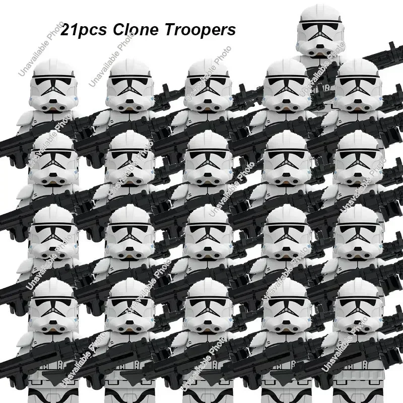 Hot Toys 21Pcs Star Wars Clone Troopers 501st legion with Captain Rex Order Starmtrooper Building Blocks Action Figure Toys Gift