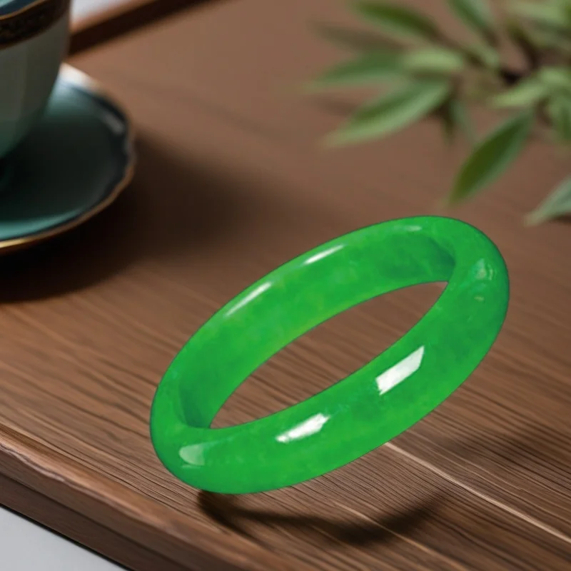 ارتفاع الجليد الإمبراطور الأخضر الجاديت سوار المرأة ميانمار اليشم الجليد الصف الزمرد مع شهادة سوار اليشم