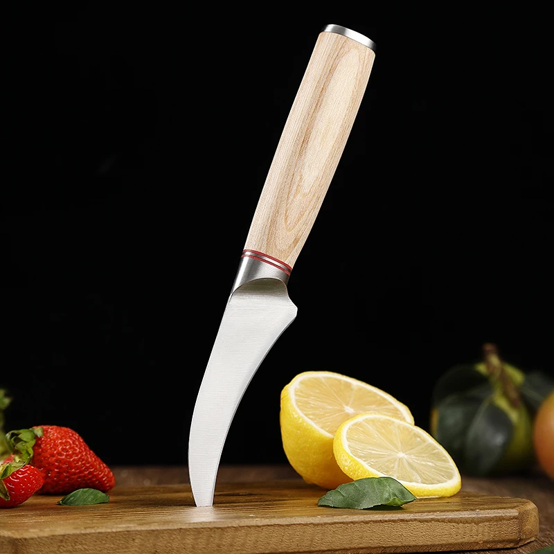 

TJ POP 3.5 Inch Paring Knife Stainless Steel Birds Beak Melon Fruit Knife Sharp Utility Potato Peeling knife Kitchen Knife Tools