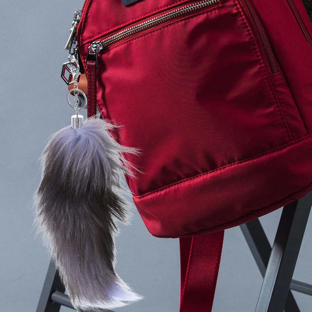 

2 шт., брелок с лисьим хвостом для сумок, кошелек, очаровательный декоративный подвесной орнамент для ключей для рюкзака, ключи от машины, подарок для женщин и девочек