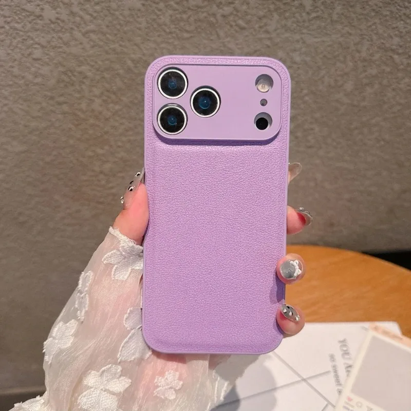 Luxuriöse Retro-Hülle mit Litchi-Leder-Textur für iPhone 17 Air 16 15 14 Plus 13 16E Stoßfeste Matte Abdeckung – Detail 9