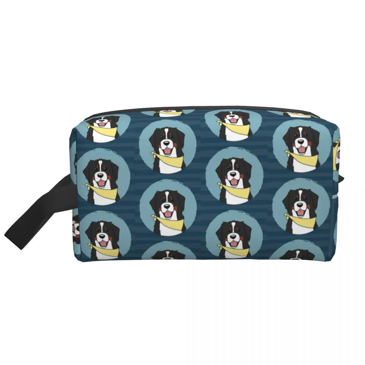 Bolsas de cosméticos para mujer con diseño de perro de montaña bernés, bolsa organizadora de maquillaje de viaje, almacenamiento de artículos de tocador, caja de Kit Dopp, estuche para lápices