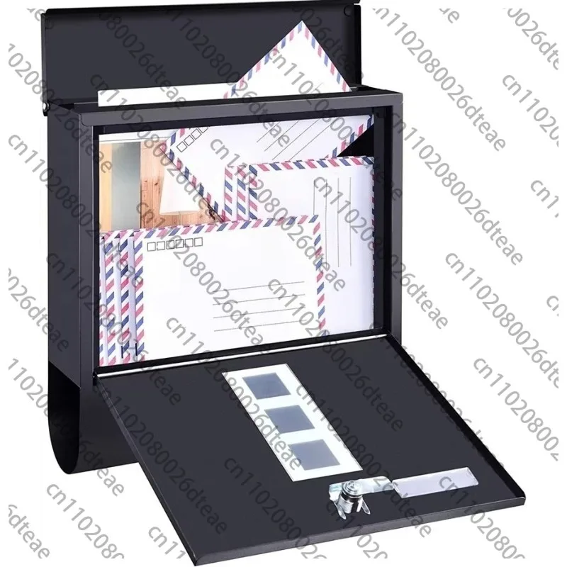 Outdoor mailbox, villa outdoor mailbox, large suggestion box wall-mounted copper lock can lock the post office box