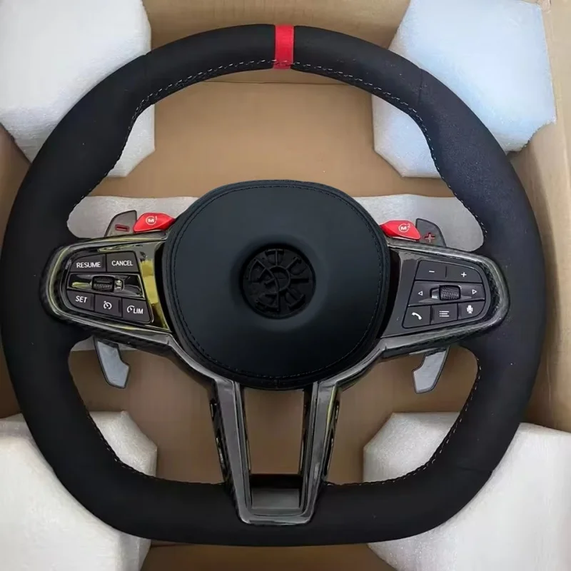Lenkradbezug aus Wildleder für BMW M3 G80 M4 G82 M5 F90 M8 G30 G20 G05 G07 G35 G36 G25 G26 Lenkrad-Innenausstattung