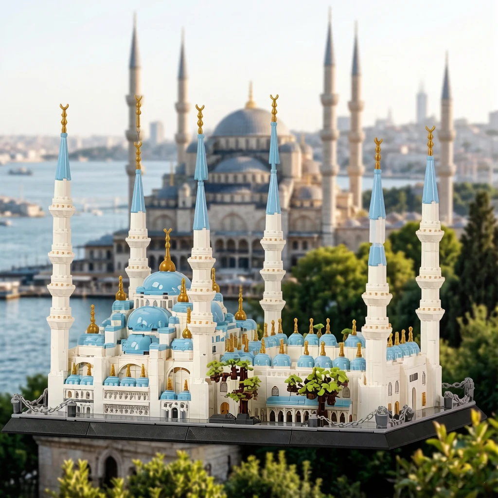 

Creative Architecture Brick Turkey İstanbul Blue Mosque Building Block Construction Model Educational Toys Collection For Gifts