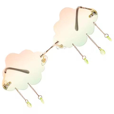 Rimless Cloud Sunglasses Funny Cool Glasses for Women Teens Halloween Party Cosplay Travel Disco Sunglasses