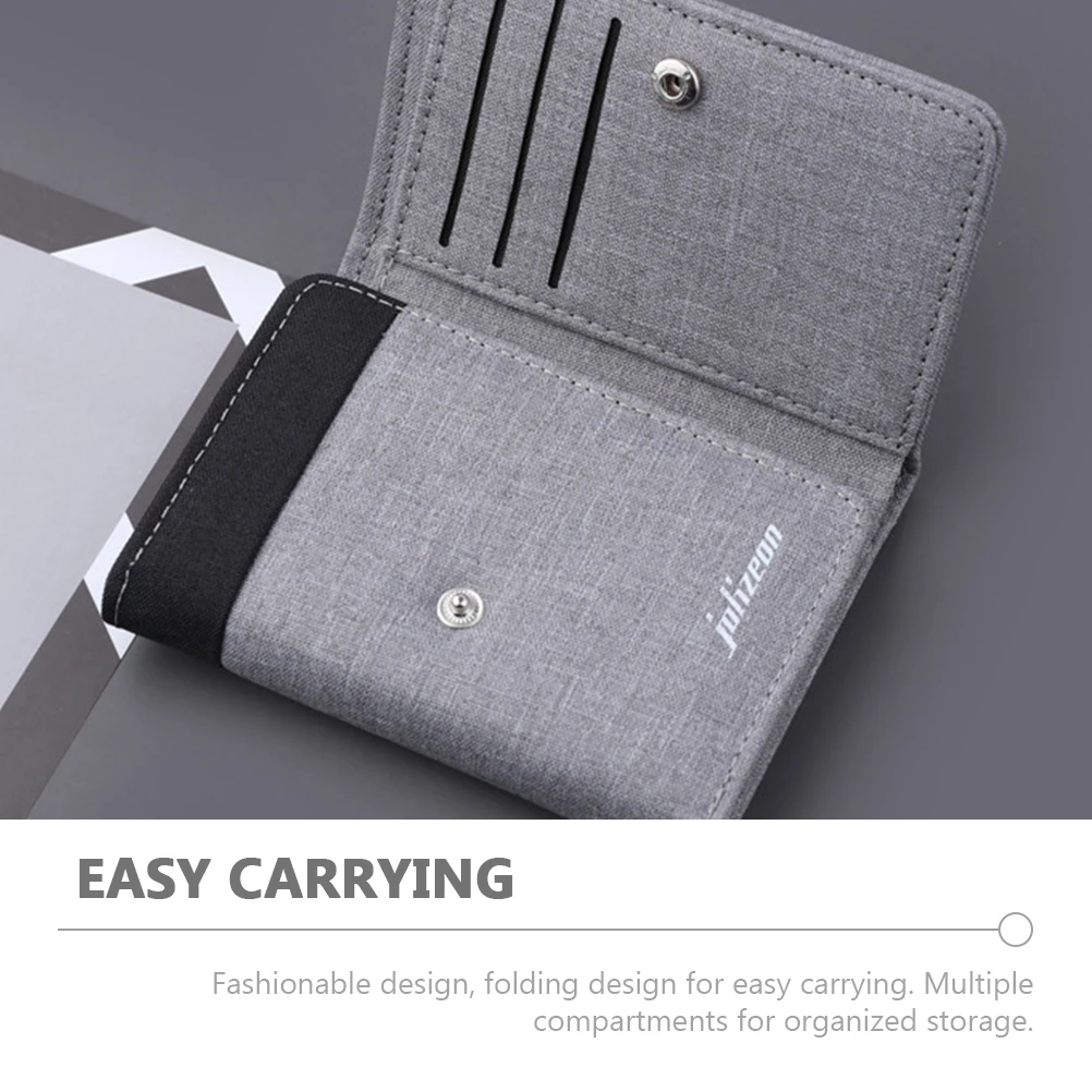 

Short Wallet for Men Compact Lightweight Card Holder Pouch with Multiple Compartments Sturdy Travel Wallet for Credit Id