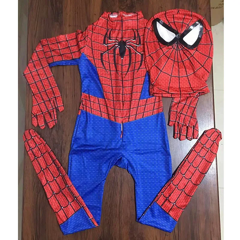 New Superhero Spiderman Kids stitch Costume Set Iron Miles Amazing  Halloween Outdoor Play Cosplay Bodysuit for Boys and Girls