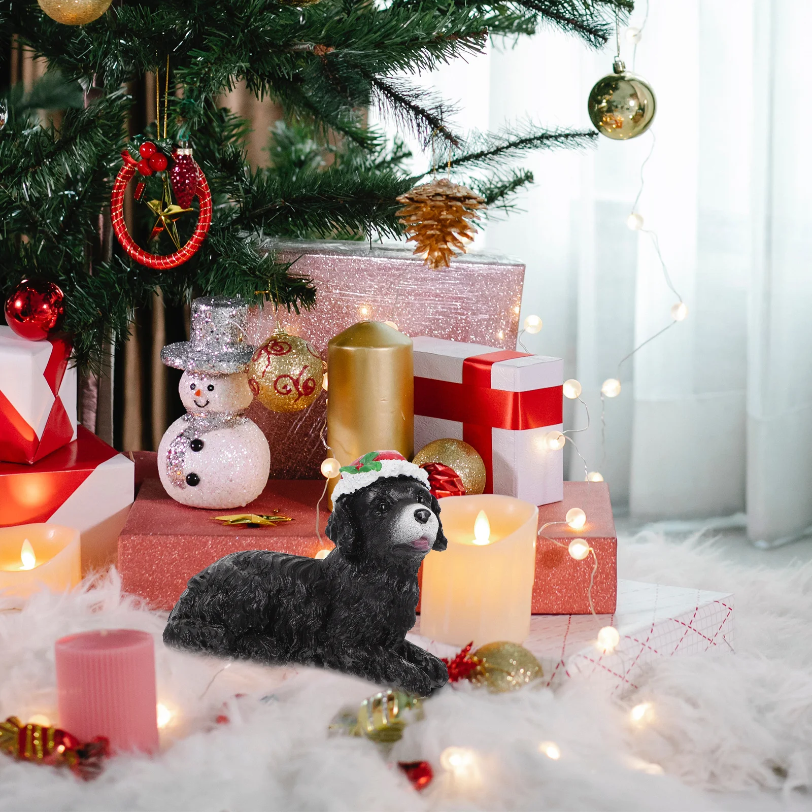 

Decorations Adorable Doggy Christmas Hanging Ornament Dachshund Personalzied Cute Ornaments Santa Hat for Figurine