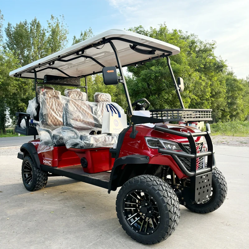 2025 Luxury Solar Golf Cart Full Car LED Lights 4*4 Powerful Horsepower Off-road 6 Seat 72V Electric Golf Cart