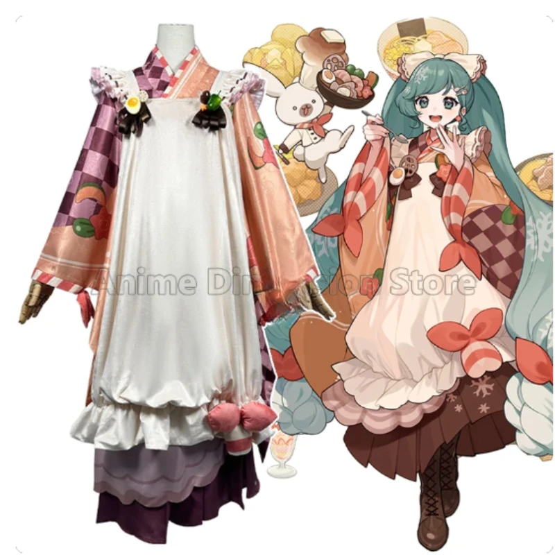 

2024 New Snow Miku Cosplay Costumes Dress Anime Role Play Uniform Wig Female Halloween Carnival Outfits Jk Lolita Adult Child