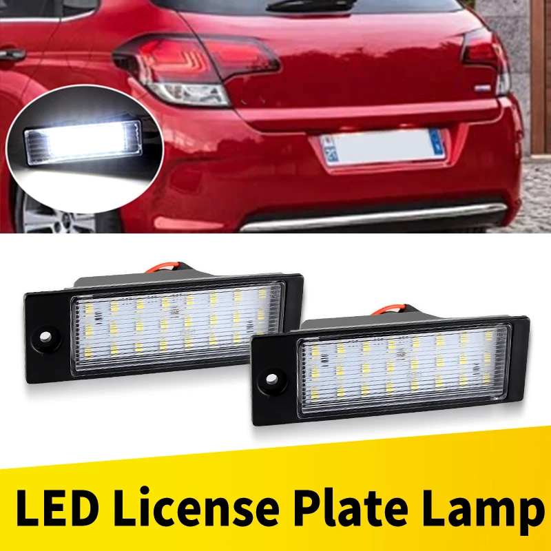 

2pcs LED Number License Plate Light Lamp For Citroen Berlingo C2 C3 C4 C5 C6 C8 DS3 For Peugeot 308CC Model 3D/5D Hatchback