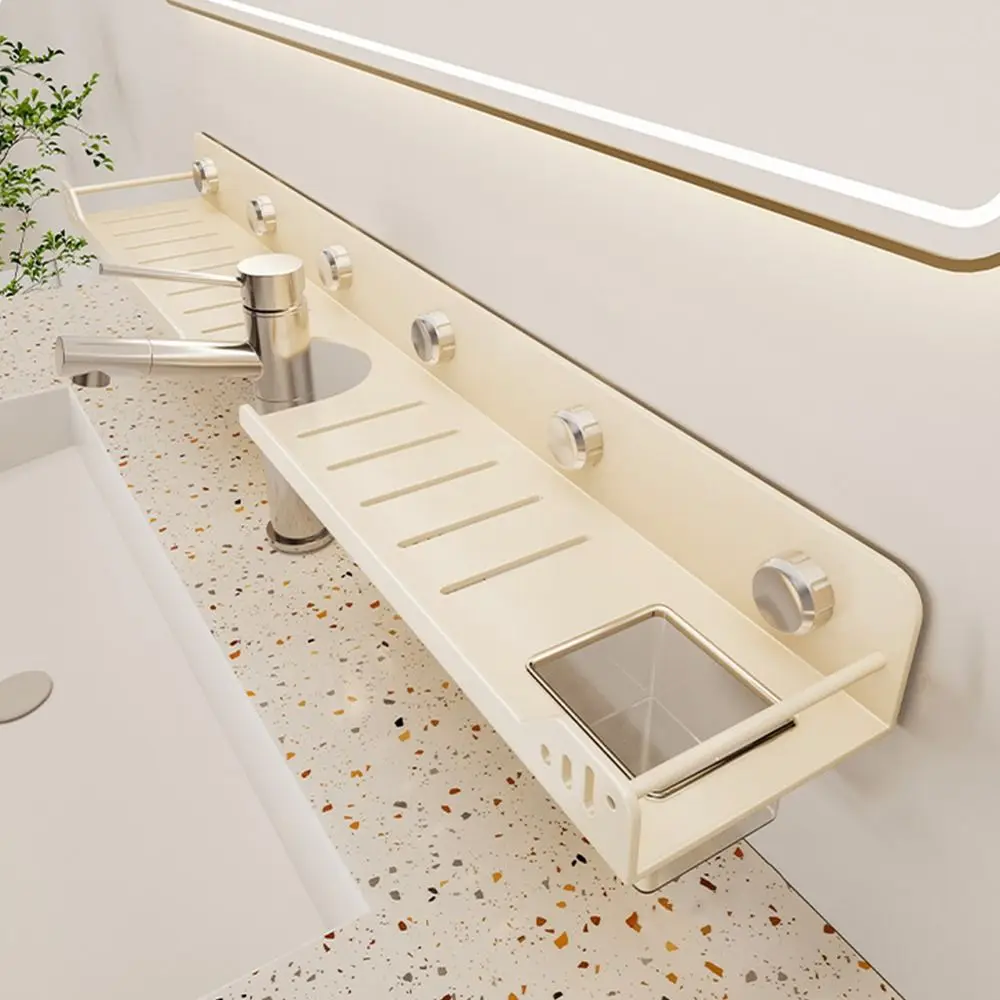 Suction Cup Bathroom Shelves Wall Mounted Large Capacity Wall Display Shelf Waterproof Carbon Steel
