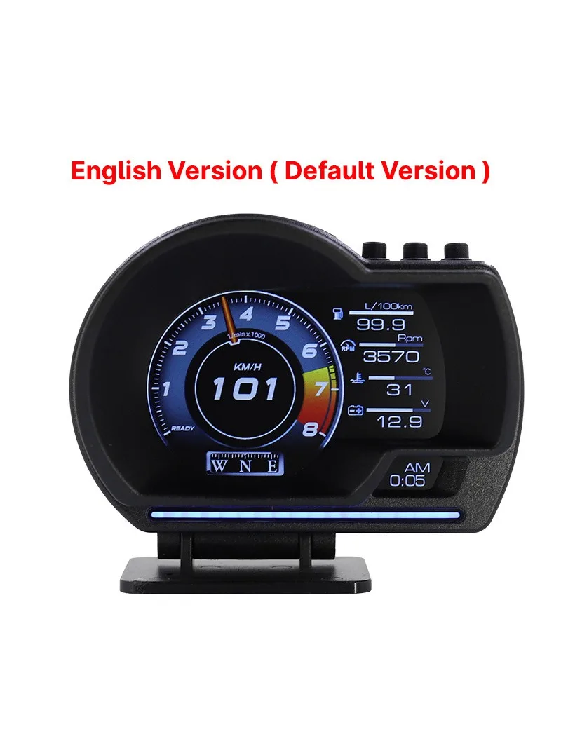 A500 Car OBD Multifunctional LCD Meters Modified Head-up Display Detector P6 Speed Water Temperature Turbine