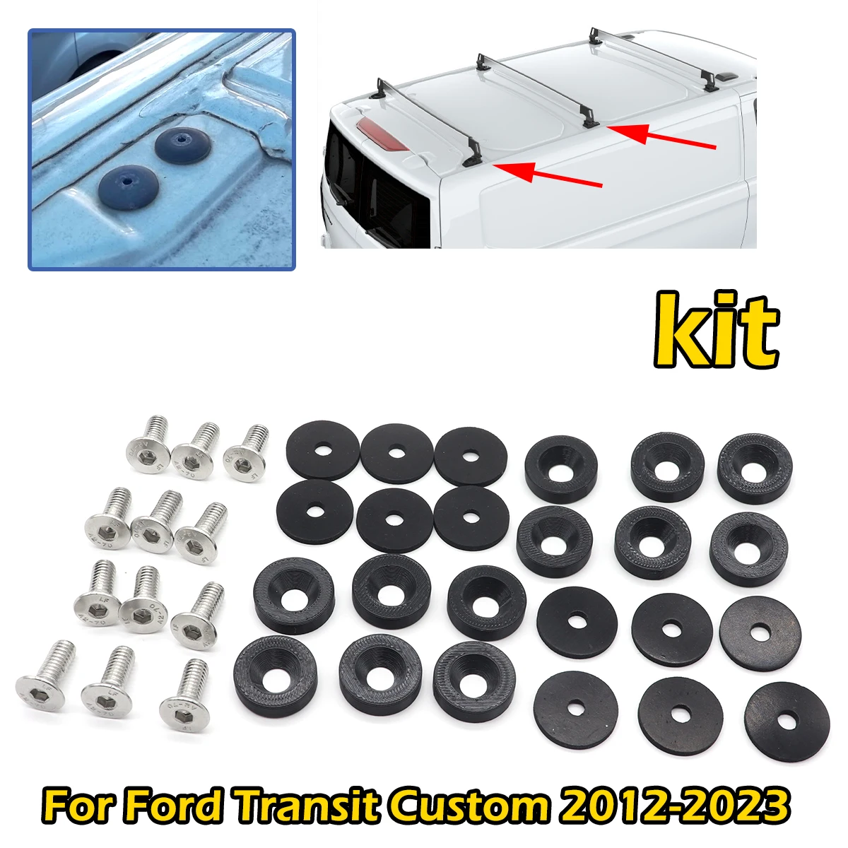 

car Roof Rack Hole Blanking Washer Bolts Screws Full Set For Ford Transit Custom 2012-2021 2023 accessories spare part Fasteners
