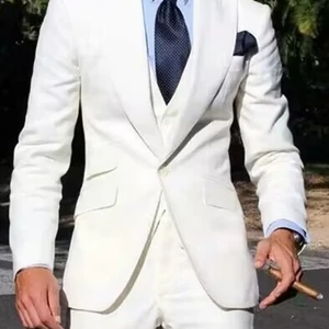 بدلة زفاف رسمية أحادية اللون للرجال, بدلات بوتيك ترفيهية, سهرة العريس, سترة وسراول, 3 قطع أفضل 11 بدلة مبيعا حسب الطلب - رقم 6