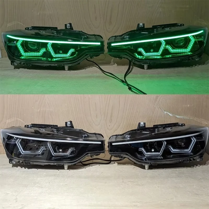 For BMW 3 Series F30 Custom Headlights RGB Turbine Bi-LED Projector Service 2013-2015 Year