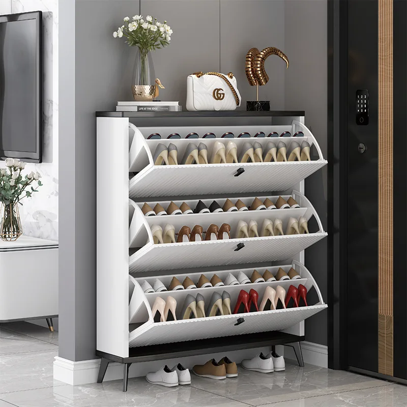 Entrance flipping bucket shoe cabinet home large capacity simple modern storage space-saving entrance