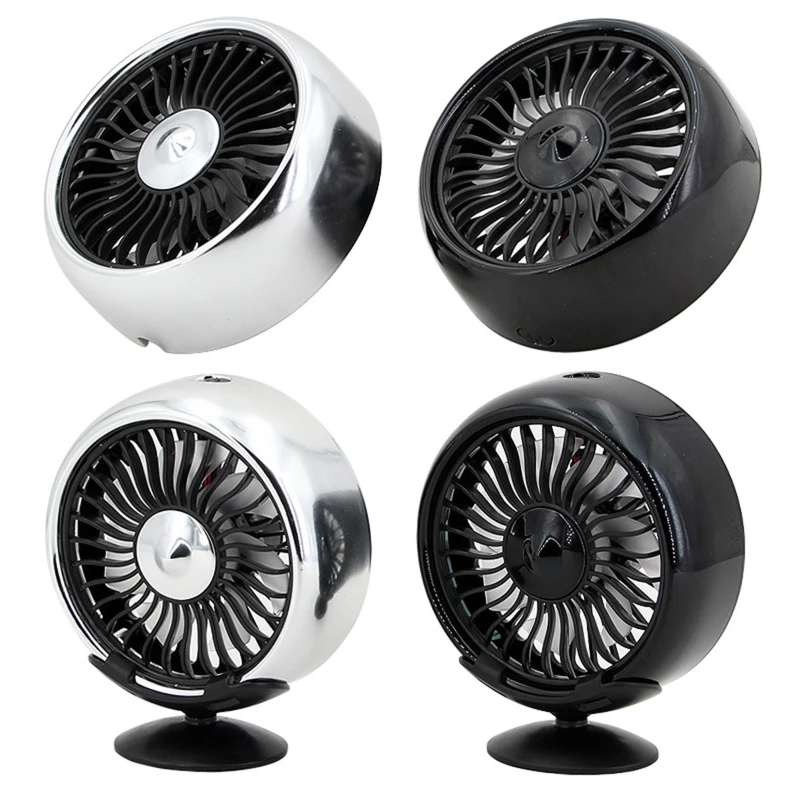 Car Fan USB Fan Air Outlet Lighting LED Flash Creative Auto Cooling Fan Portable Cooler Three-speed Mini Convenient Fans