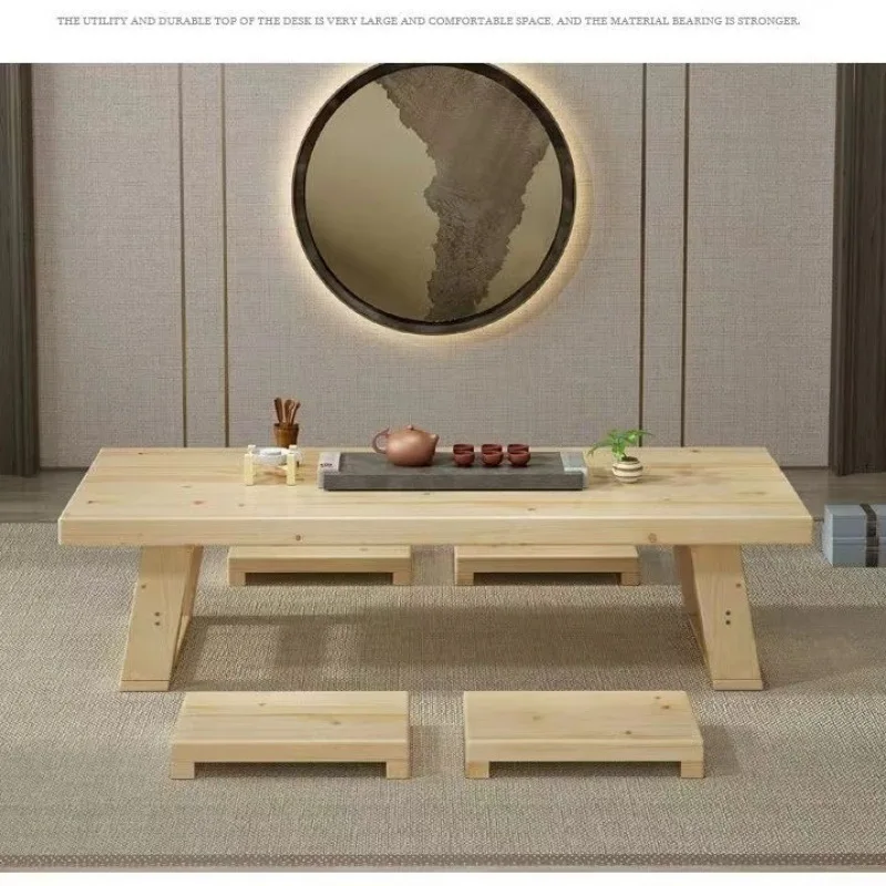 

Simple pure solid wood tea balcony tatami coffee table long low table simple long