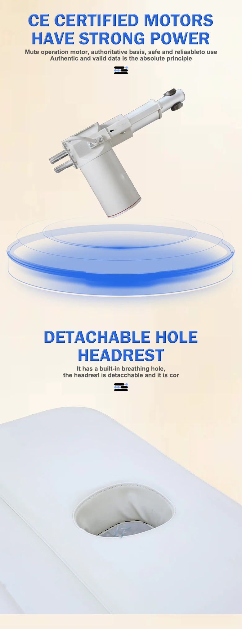 Hochwertiges Fußgesteuertes Stimmungslampen-Massagebett, Schönheitsbett, Ergonomisches Design, Behandlungsbett, Anpassbare Lederfarbe für Spa – Detail 4