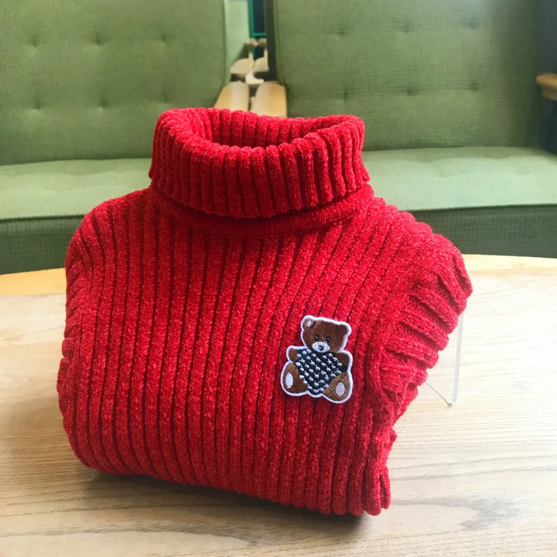 Autumn Winter Kids Sweaters Boys Girls Turtleneck Warm Sweaters Kids Cartoon Sweater Pullovers Baby Girl Clothes Children Tops