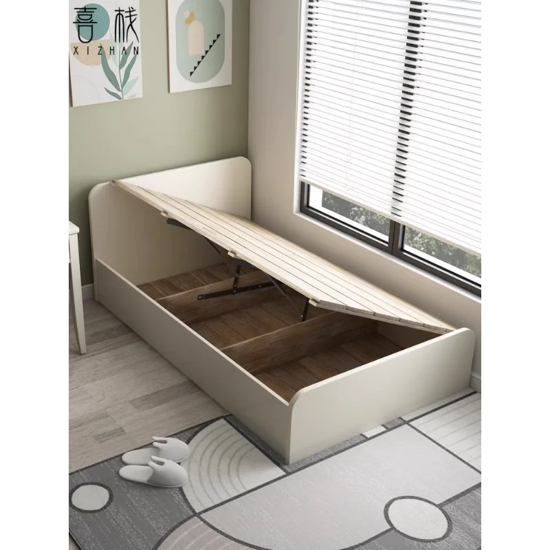 

Solid wood single bed, air pressure box storage children's breathable small unit air pressure multifunctional