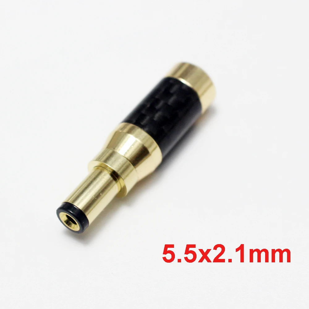 1PCS Carbon Fiber Copper Plated Gold 5.5*2.5mm 5.5*2.1mm 4.0*1.7mm 3.5*1.3mm DC Power Plug Jack for Linear Power Output Line DIY